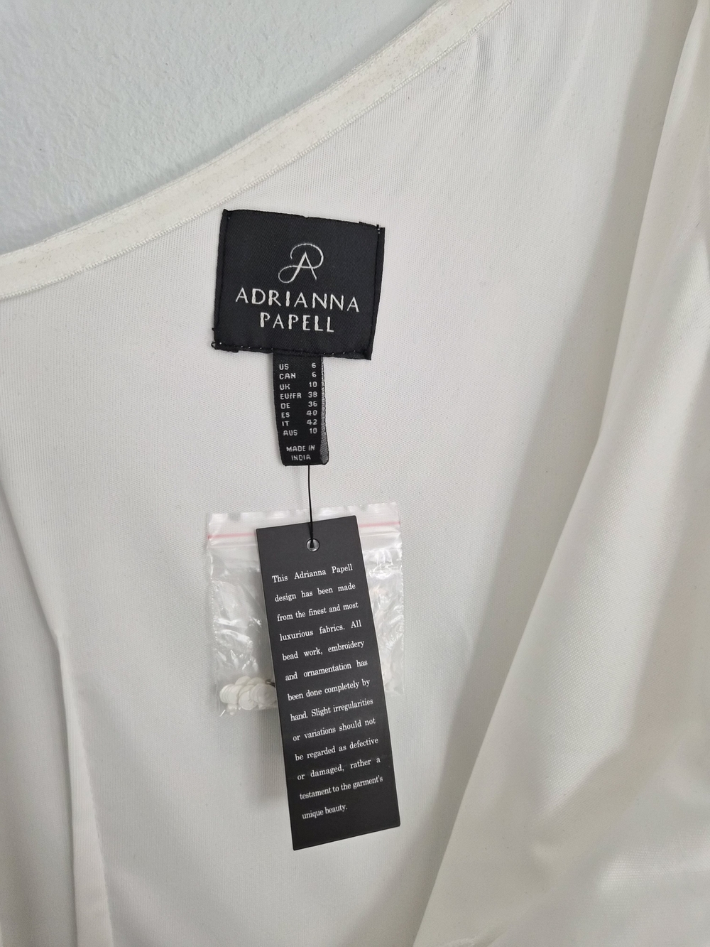 Adrianna Papell White One-Shoulder Beaded Sequin Cocktail Dress Size 6 NWT - Picture 5 of 8